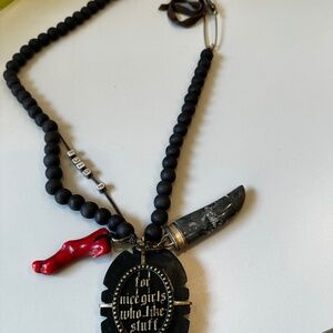 Juicy Couture Vintage Wooden Beaded Necklace with Charms